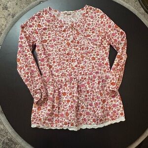 Janie and Jack Floral Long Sleeve Top - Pink and Orange